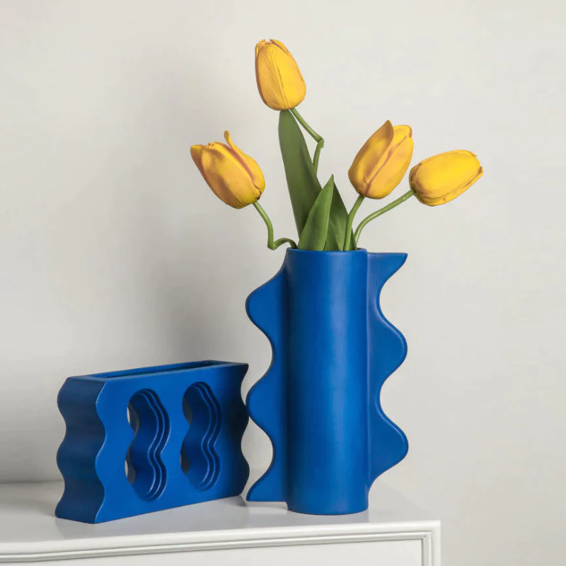 Klein Blue Wavy Vase