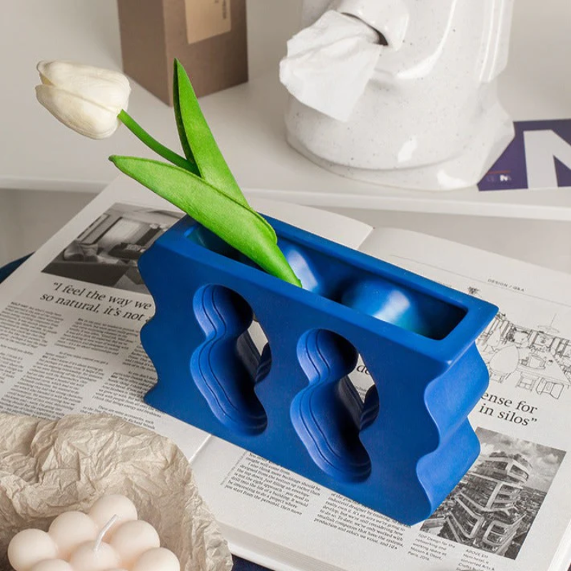 Klein Blue Wavy Vase