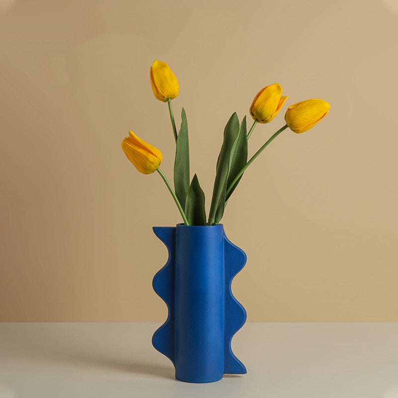 Klein Blue Wavy Vase