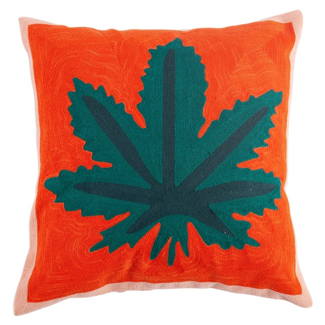 Square maple leaf Floral Pillow