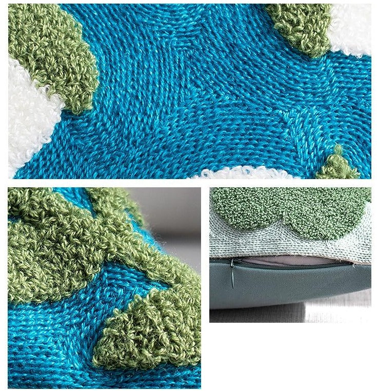Square Colorful Floral Pillow Zipper