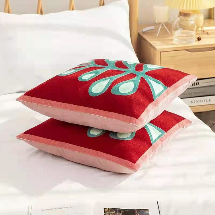 Square Colorful Floral Pillow