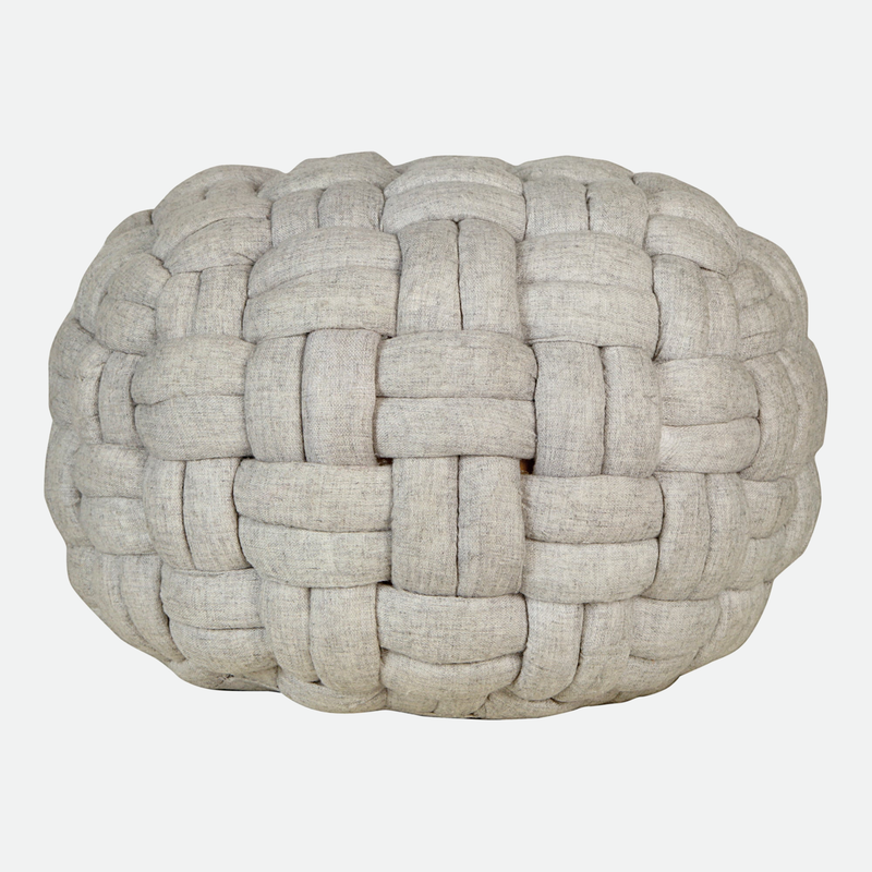 Pebble Puffed Weave Cable Knit Pouf