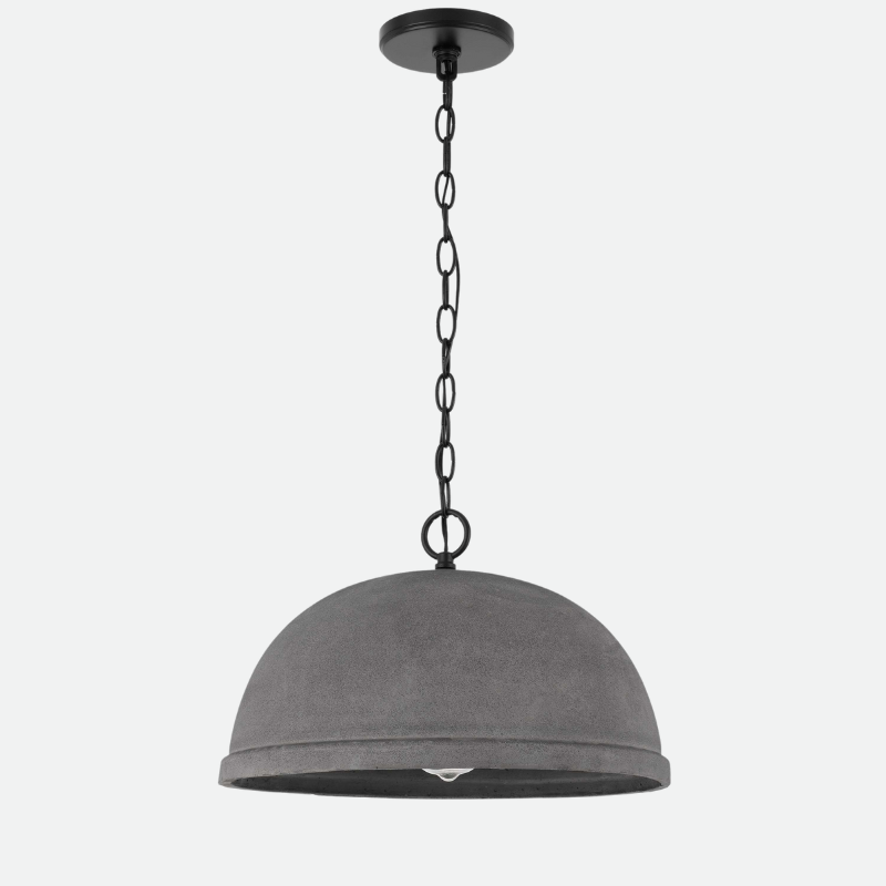 Concrete Black Dome Pendant & Ceiling Lamp
