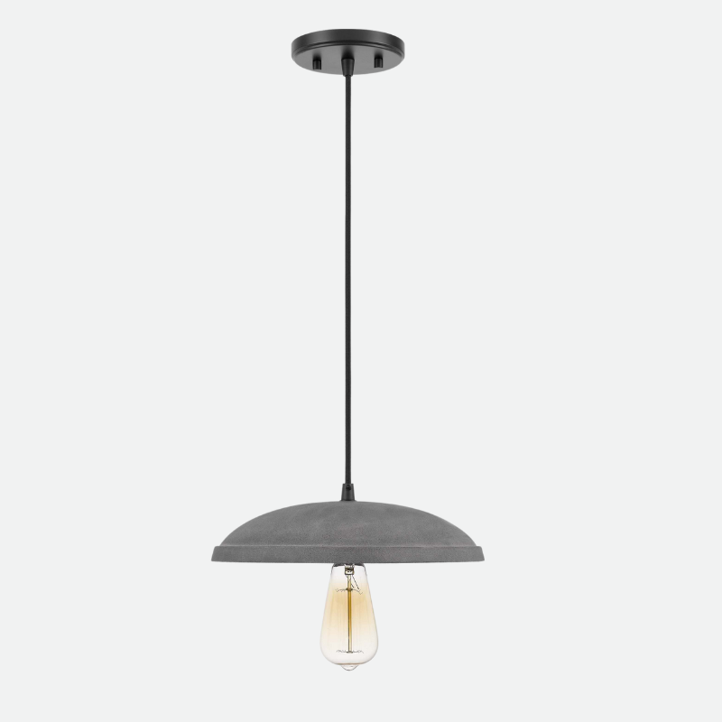 Disk Concrete Black Pendant & Ceiling Lamp
