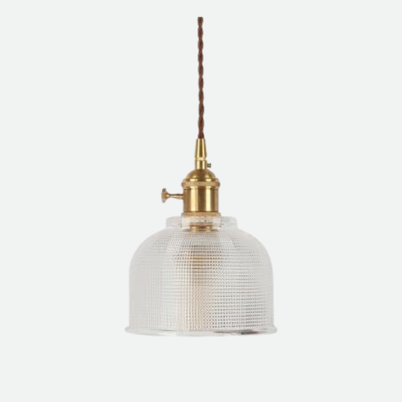 Clear Frosted Glass Copper Finish Pendant Light