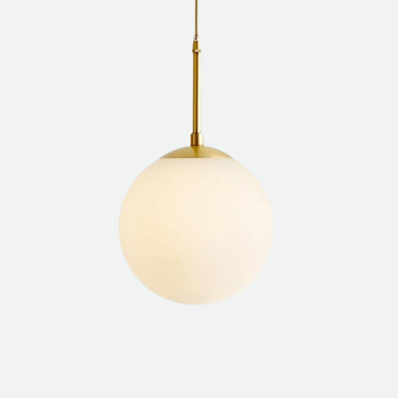 Round Brass Glass Hanging Lamp