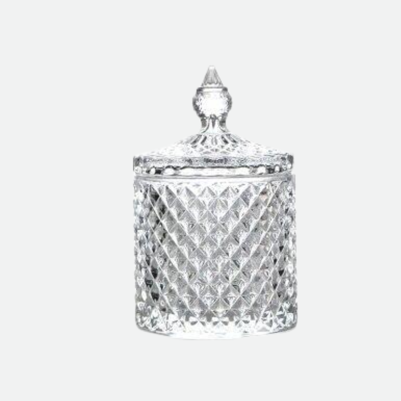 Crystal Glass Candy Jar Box Snacks Storage Container