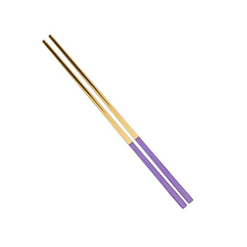 Stainless Steel Mirror Polish Finish Purple and Gold Cutlery Set