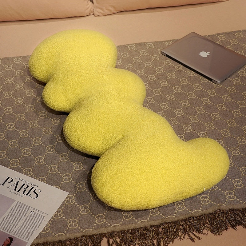 Plush Long Throw Pillow Stuffed Ripples  