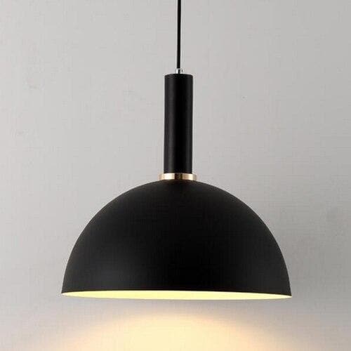 Matte half sphere Black metal Modern geometrical neutral pastel color pendant lamp 
