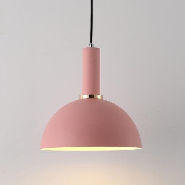 Matte half sphere Pink metal Modern geometrical neutral pastel color pendant lamp 