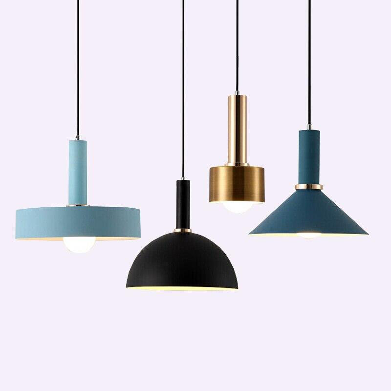 Matte metal Modern geometrical neutral pastel color pendant lamps