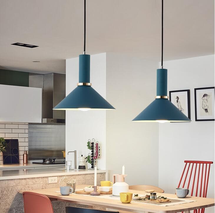 Matte metal Modern geometrical neutral pastel color pendant lamps