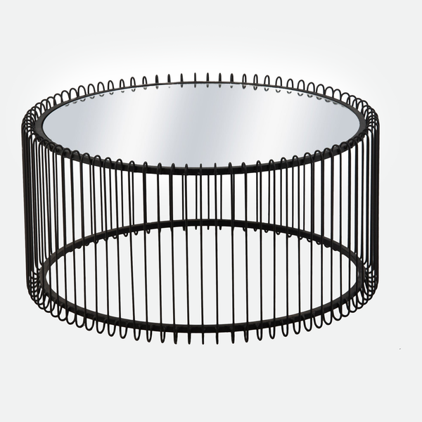 Basket Mirror & Metal Coffee Table