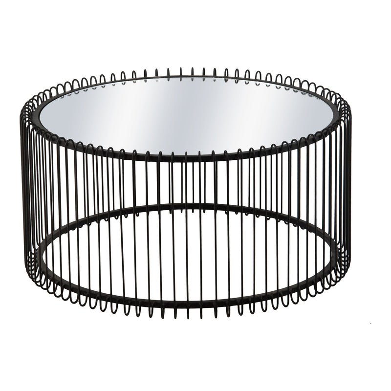 Wire Mirror Coffee Table Black Luxury