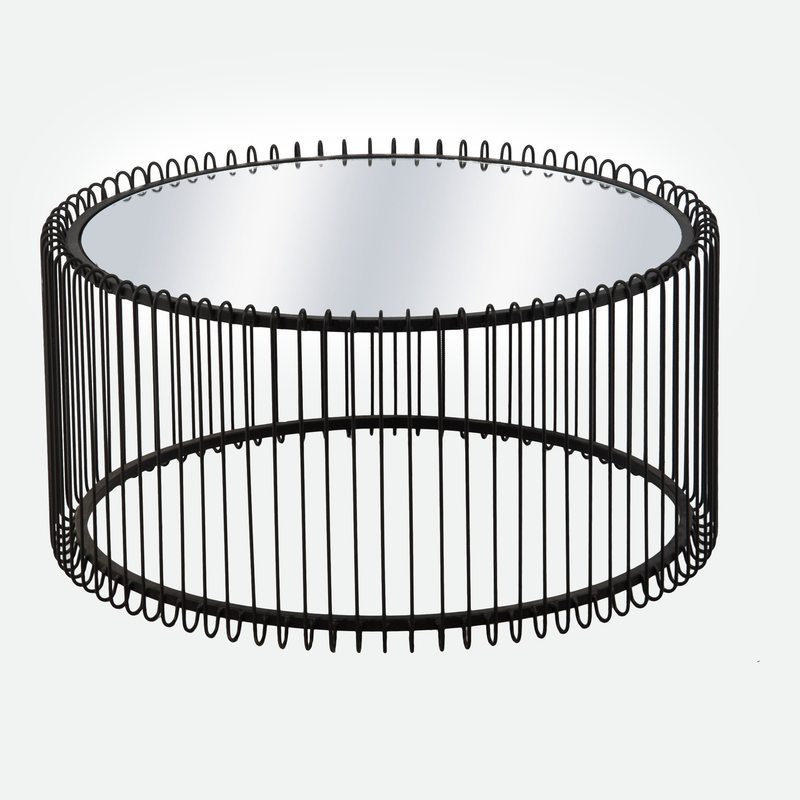 Basket Mirror & Metal Coffee Table