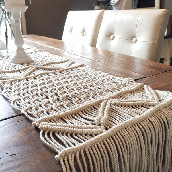 Macrame Knot Bohemian Table Runner