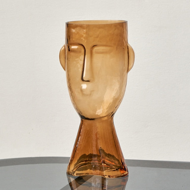Vases Glass Face Model Style for Home Table Decoration 