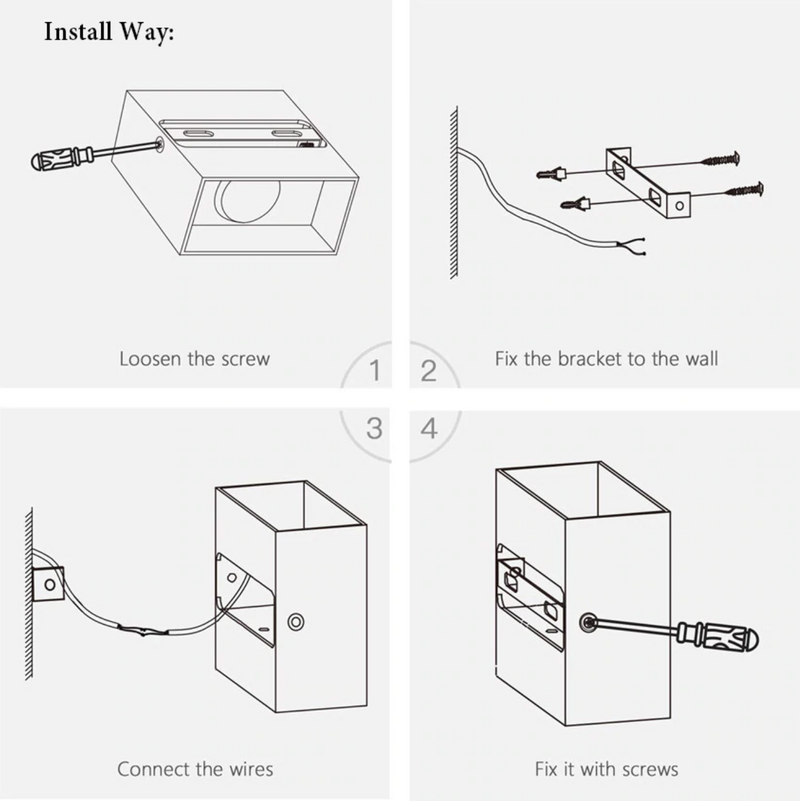 Metal Cube Led Wall Light