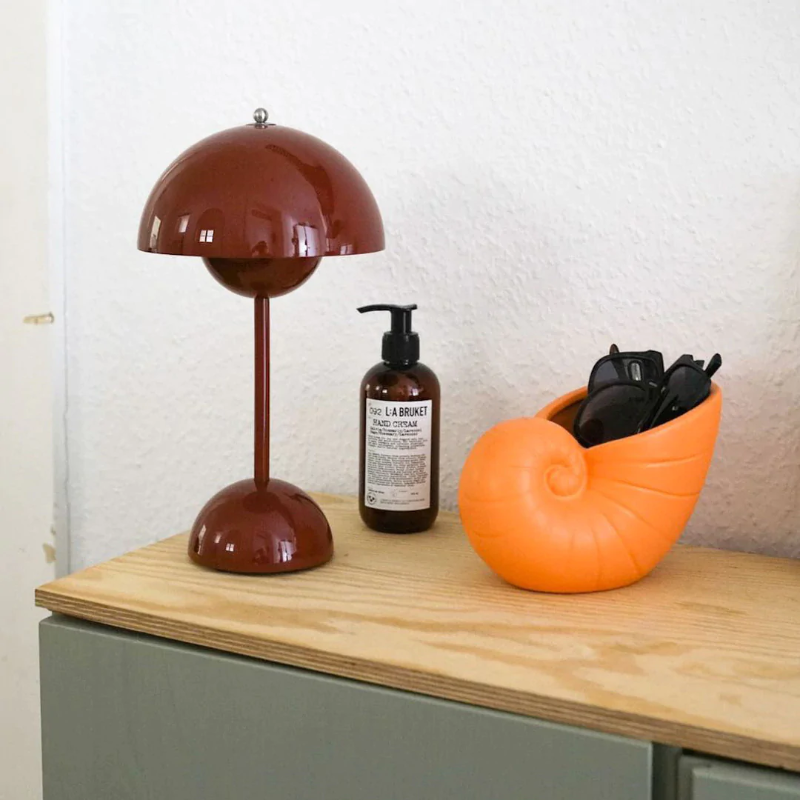 Mini Flowerpot Cordless Table Lamp Danish Designer Retro Battery Rechargeable Dining Table Lamp