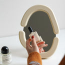 Decorative Wooden and Cream Mirror for Tabletop or Hangging Wall MIrror