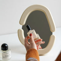 Decorative Wooden and Cream Mirror for Tabletop or Hangging Wall MIrror