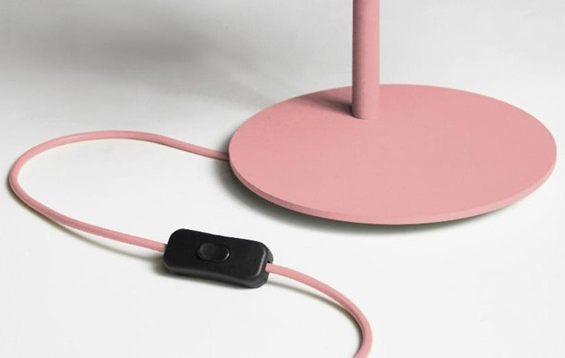 Round Pink Iron Table Lamp Cord 