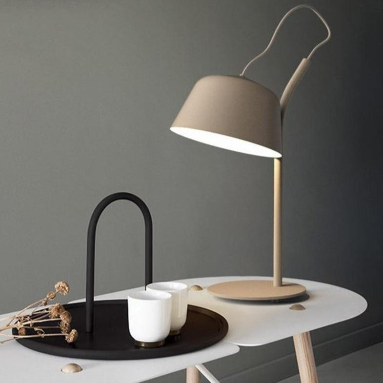 Round Khaki Iron Table Lamp