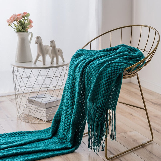 Modern Knit Throw Blanket