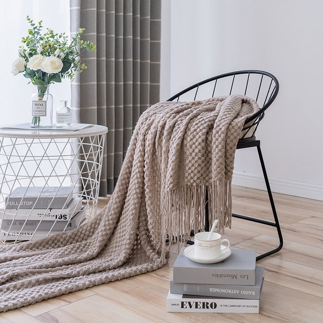 Modern Knit Throw Blanket