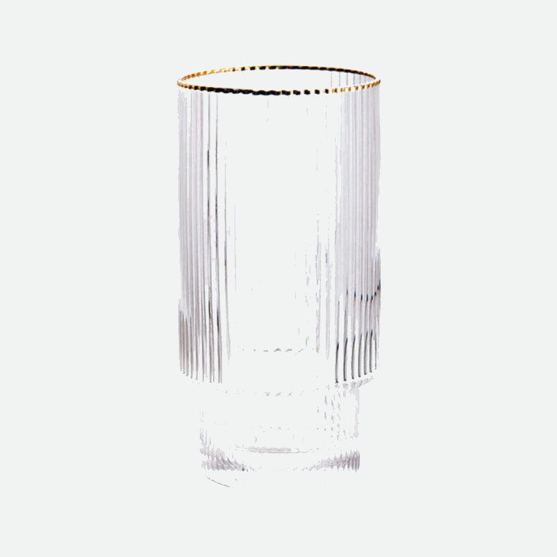 Glass Cup Set with Gold Inlay 