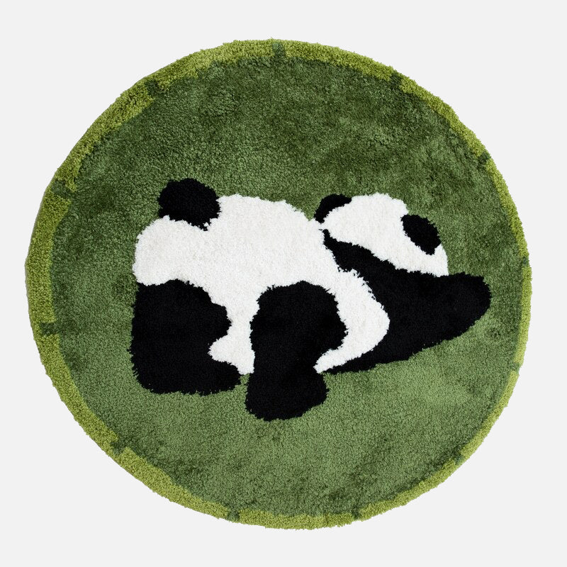 Round plush rug panda bunny fluffy cozy durable bedroom floor mat home décor