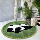Round plush rug panda bunny fluffy cozy durable bedroom floor mat home décor