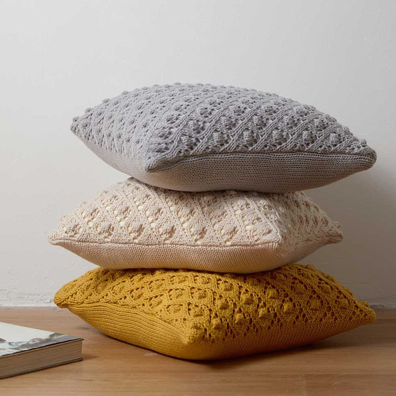 Vintage Cotton Crochet Knit Pillow Cover