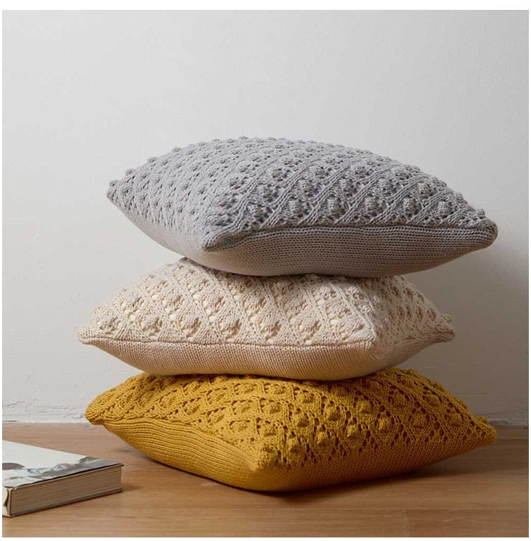 Vintage Cotton Crochet Knit Pillow Cover