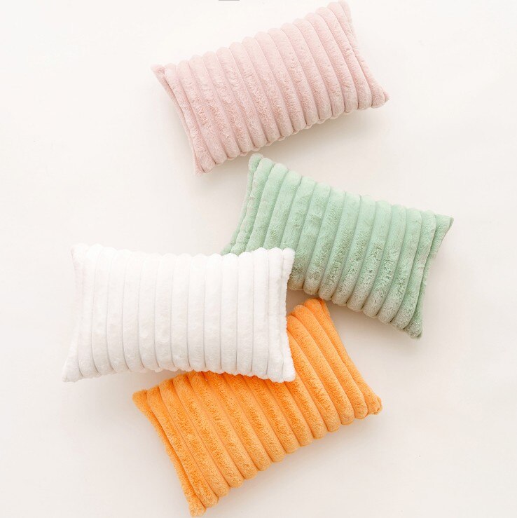 Polyester Extra Fluffy Faux Rabbit Design Pillow Cover