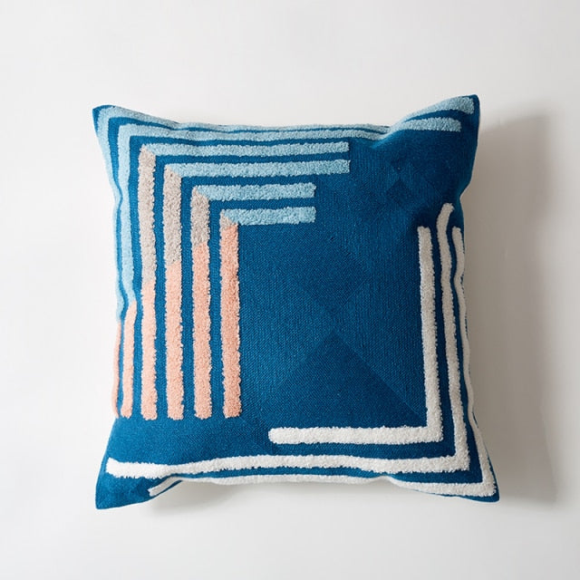 Square Colorful Geometric Pillow