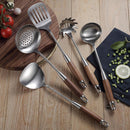 stainless steel with wooden handle kitchenware set