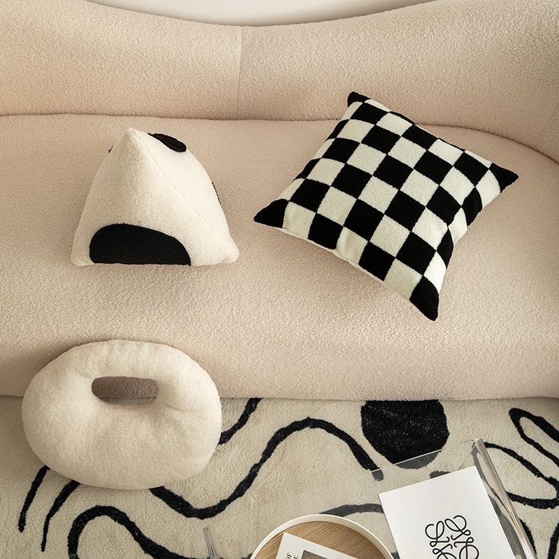Pillows in Black and White Cushion Geometric Shape for Living Room