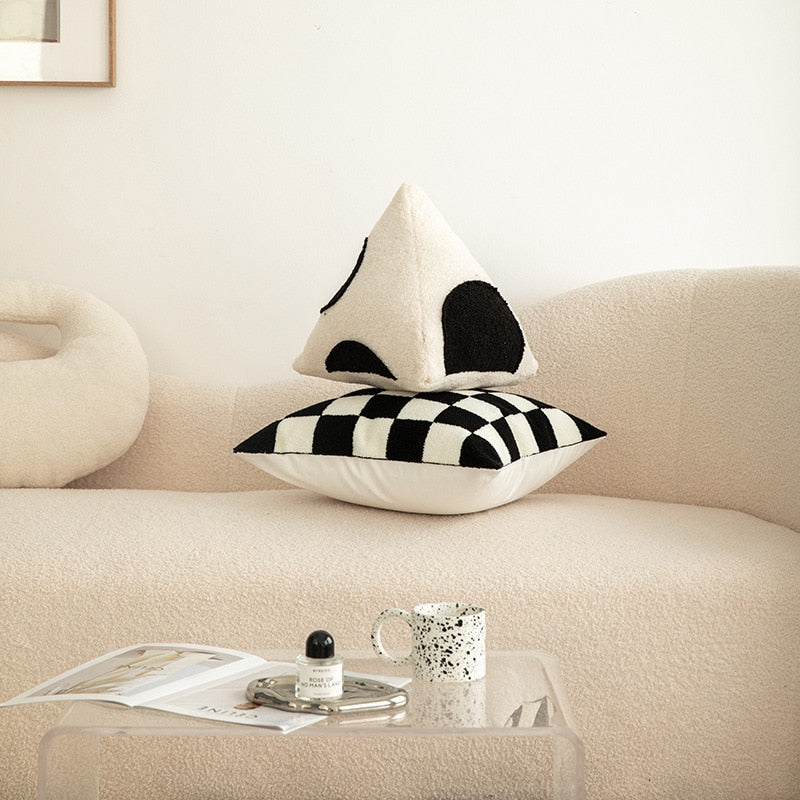 Pillows in Black and White Cushion Geometric Shape for Living Room