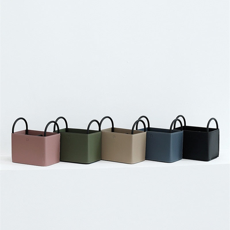 Storage Organizers in Leather Metal Small Basket Home Decorations 