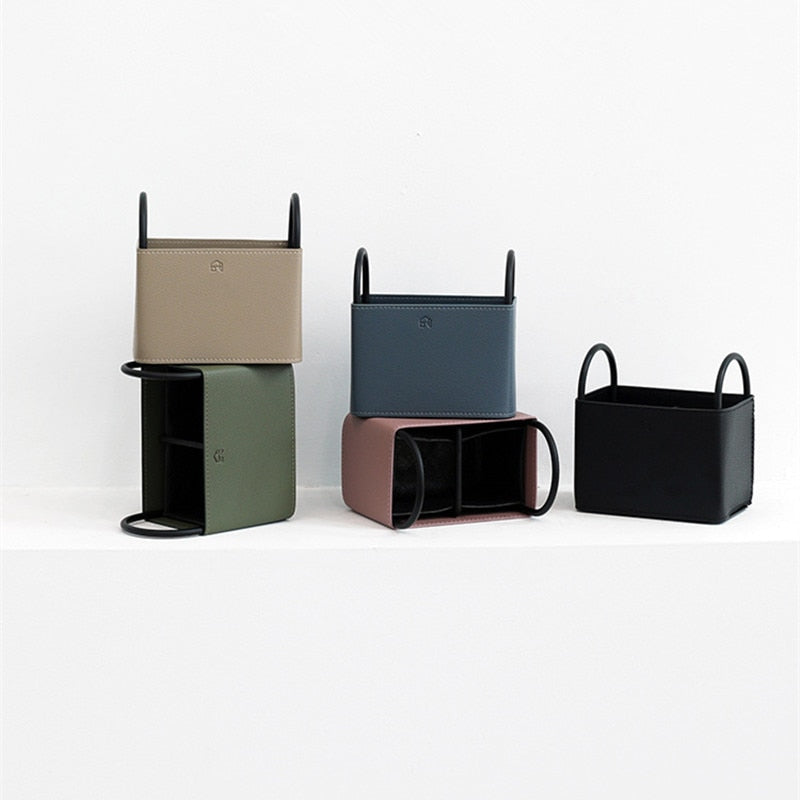 Storage Organizers in Leather Metal Small Basket Home Decorations 