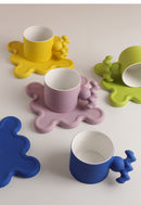 Handmade Easy Grip Ceramic Cup and Saucer