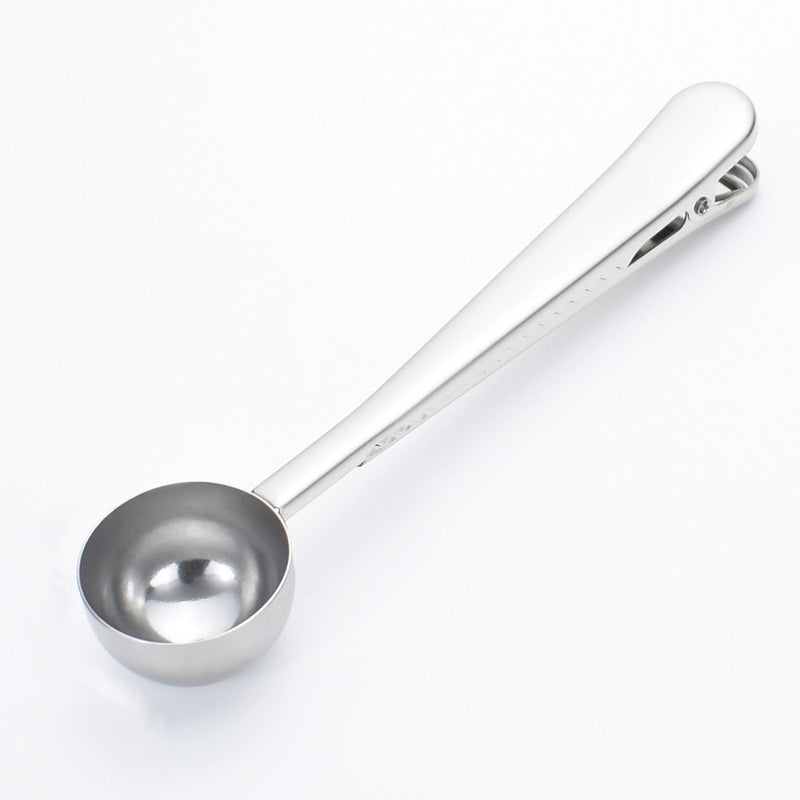 Stainless Steel Multifunctional Coffee Spoon and Sealing Clip Silver  