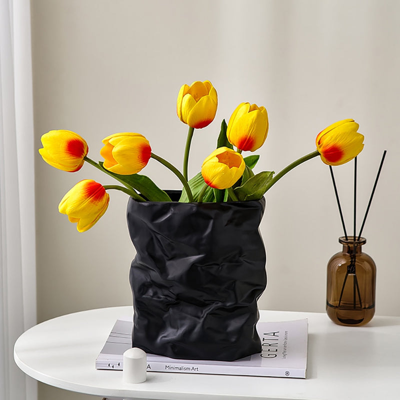 Paper Bag Whimsical Ceramic Vase