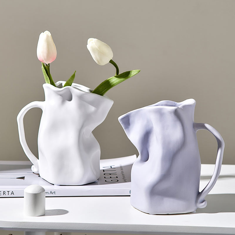 Paper Bag Whimsical Ceramic Vase