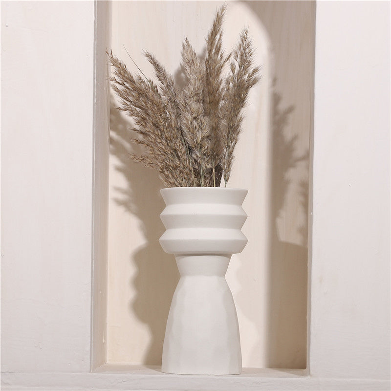 Paros White Ceramic Vases