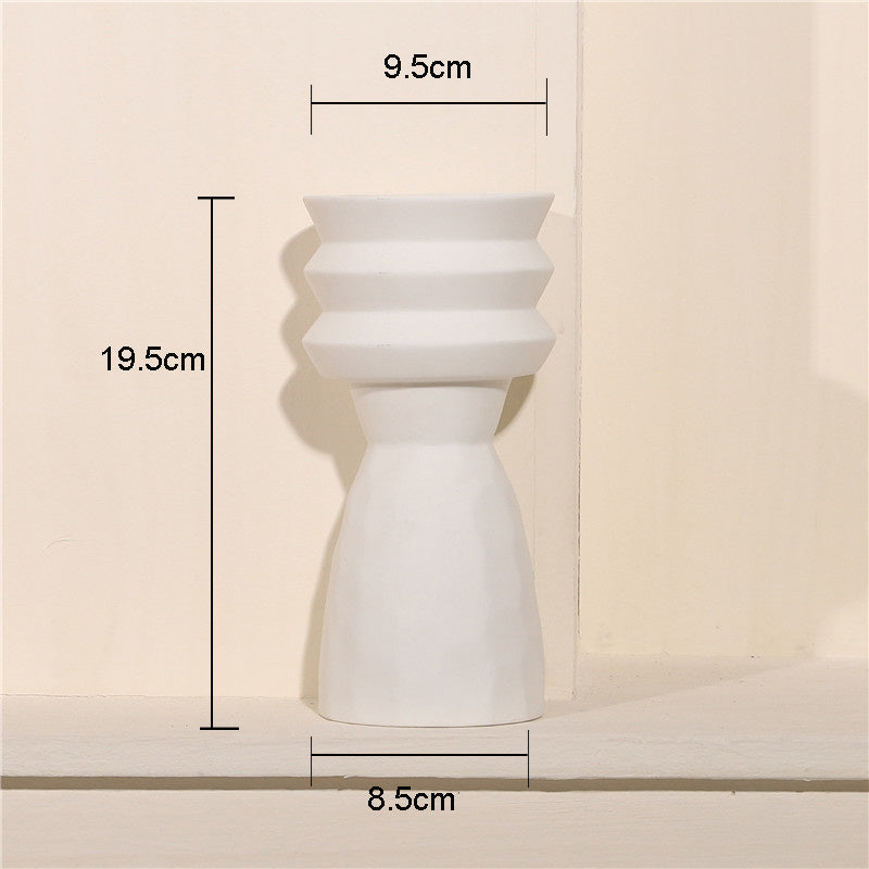 Paros White Ceramic Vases