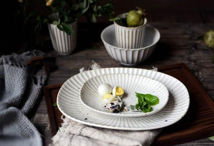 rectangle rounded scalloped edge ceramic plate